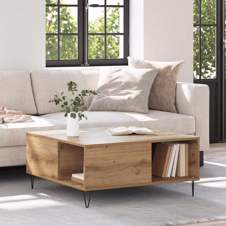 Maison Exclusive - Tavolino Artisan in rovere 80 x 80 x 36,5 cm Materiale ligneo