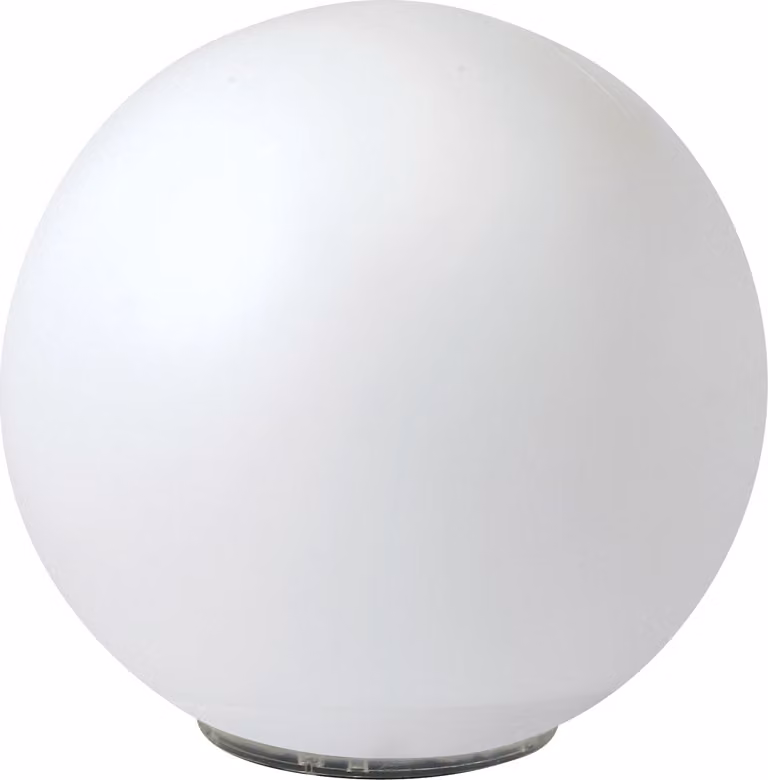 Dehner, sfera solare da giardino, luce bianca fredda, con sensore crepuscolare / interruttore on-off, diametro 30 cm, plastica, colore bianco