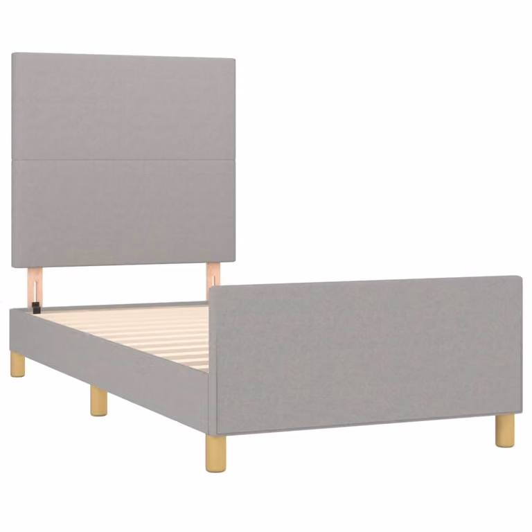 Giroletto senza Materasso Grigio Chiaro 100x200 cm Tessuto