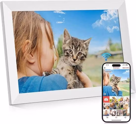 Display digitale fotolijst 10,1 pollici con connessione Wi-Fi e 32 GB di memoria