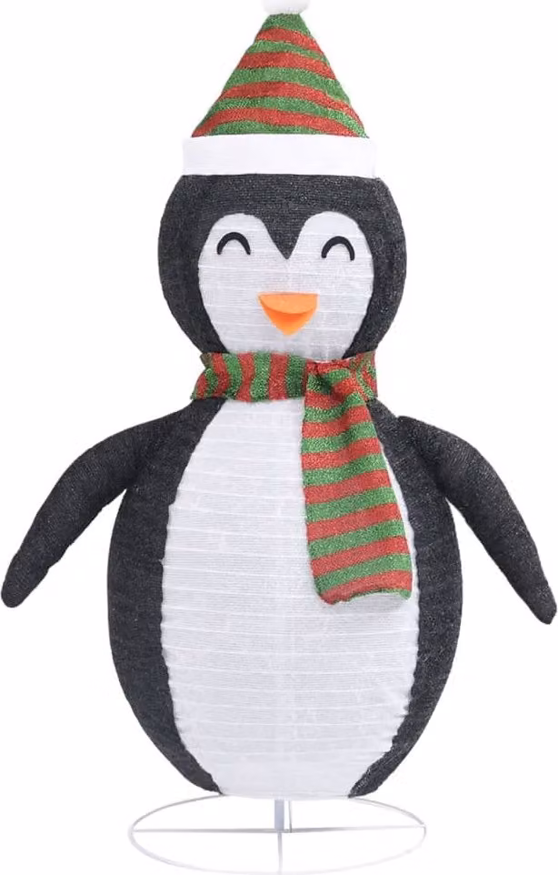 Figura Decorativa Natalizia Pinguino LED Tessuto Pregiato 60 cm