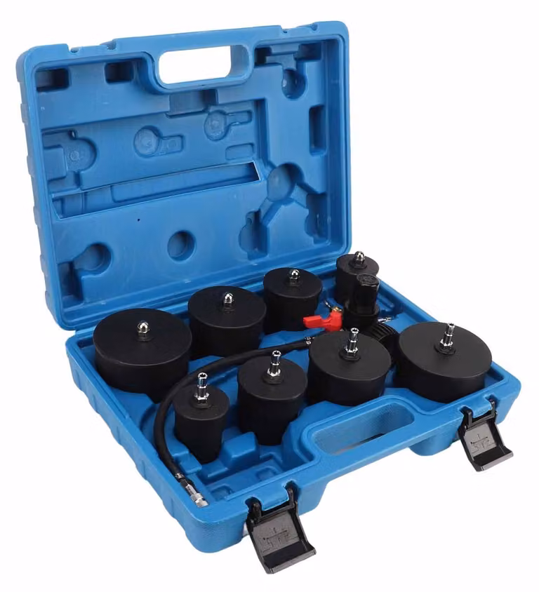 Kit di prova per la ricerca di perdite (9 pezzi) - Turbocompressore - Pressione dell'aria - Manometro - Risoluzione dei problemi - Rilevamento di perdite - Tester di pressione dell'aria