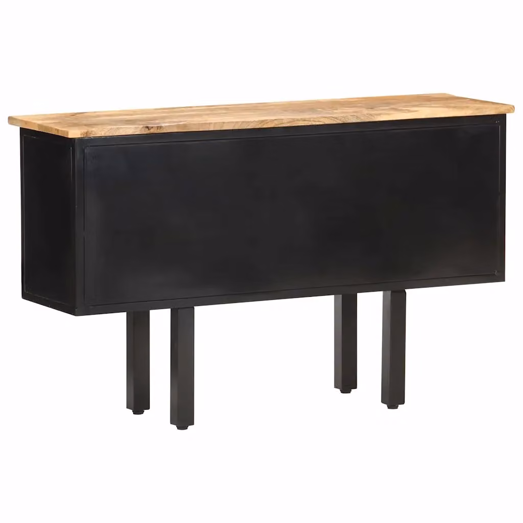Credenza in legno di mango e metallo stile industrial vidaXL, marrone, L 110 x P 30 x H 65 cm – 2