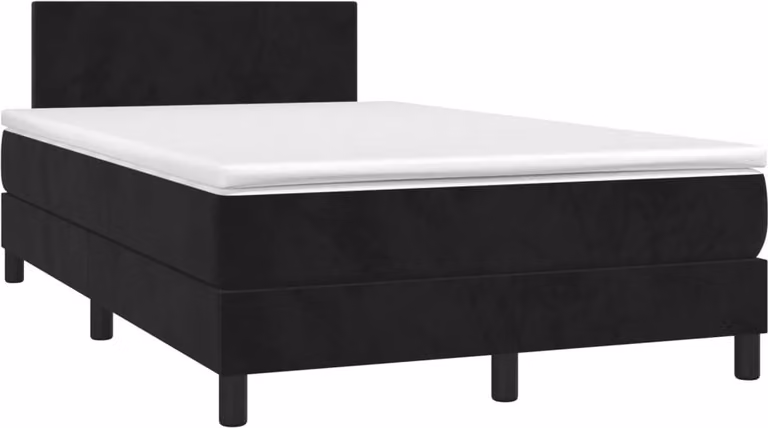 Maison Exclusive - Letto a Molle con Materasso e LED Nero 120x190 cm in Velluto