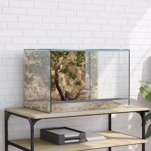 Terrario con archiviazione trasparente vidaXL in vetro bianco L: 60 cm, P: 40 cm, H: 40 cm – 1