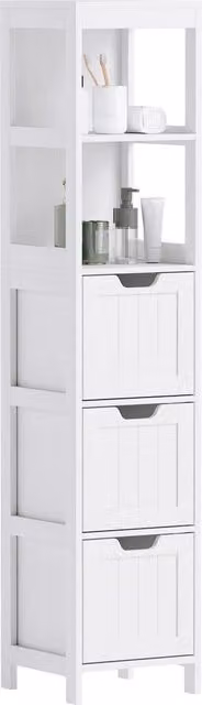 Mobile bagno Xylo bianco con 2 ripiani e 3 cassetti