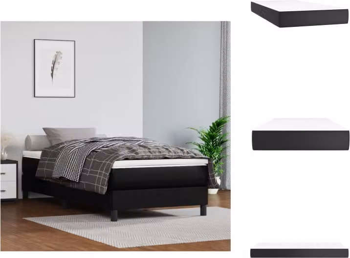 vidaXL Materasso a molle insacchettate nero 90x190x20 cm in Pelle finta - Materassi