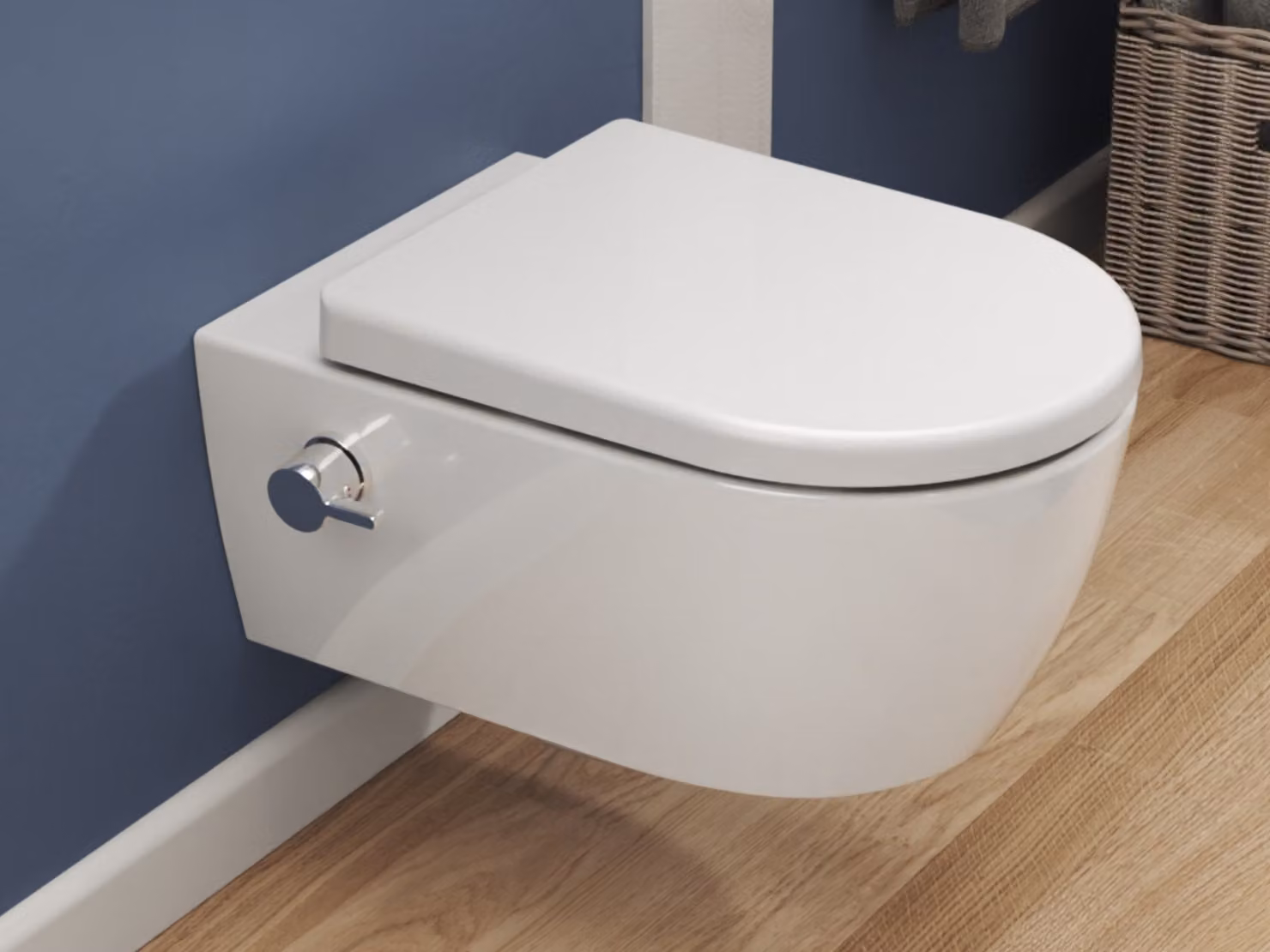 SSWW Taharet WC con rubinetto e sedile estraibile a chiusura morbida WC con doccia WC sospeso WC con funzione bidet Cerchio igienico Shattaf Alpha sotto il risciacquo