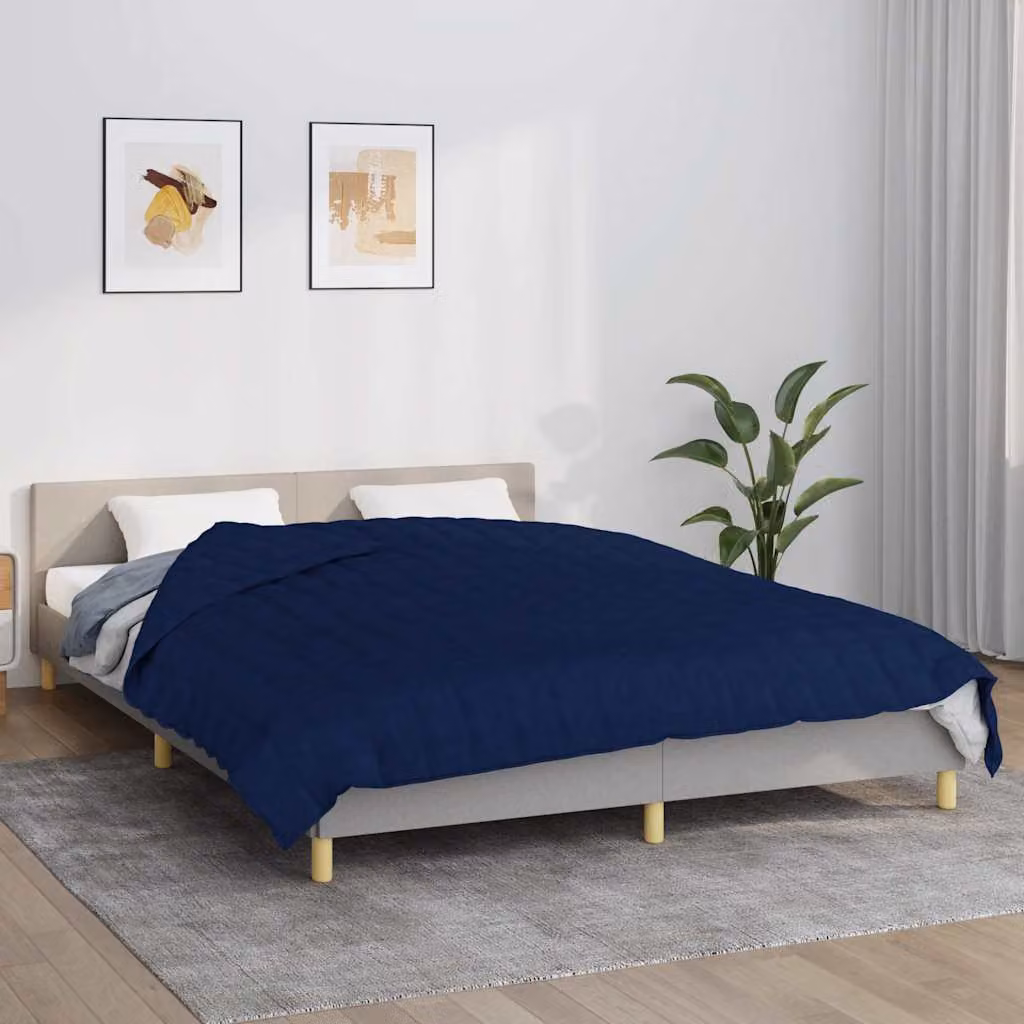 Coperta Ponderata vidaXL Blu in Microfibra e Cotone, 100 x 200 cm, 9 kg