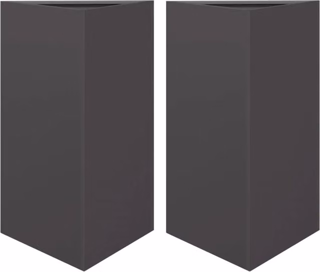 Fioriera lettino rialzato piante fiori giardino terrazze set da 2 triangolare 50 x 43 x 75 cm acciaio nero 02_0039106