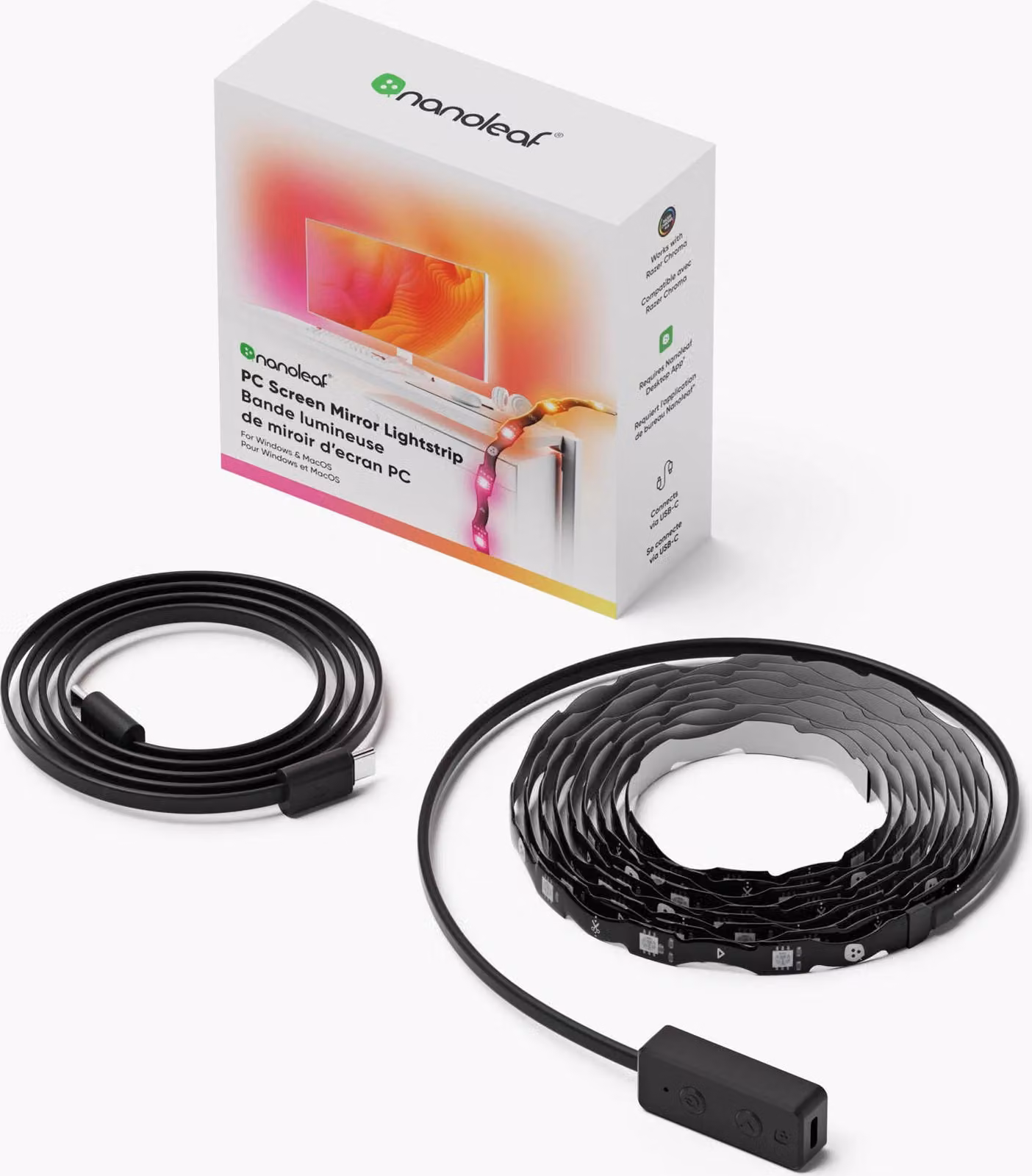 Striscia LED riflettente per schermo Nanoleaf 4D, alimentata tramite USB