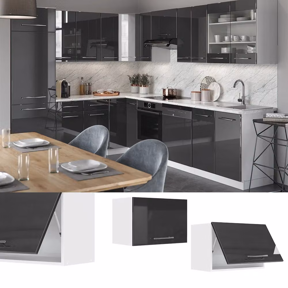 Pensile da cucina Vicco Fame-Line Antracite e Bianco lucido L: 60 cm – 2