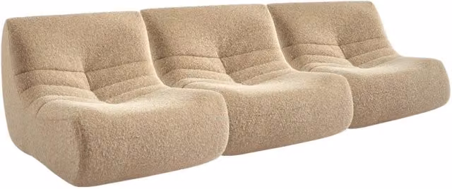 Divano modulare Sweeek in tessuto effetto alpaca colore beige per soggiorno e camera da letto – 1
