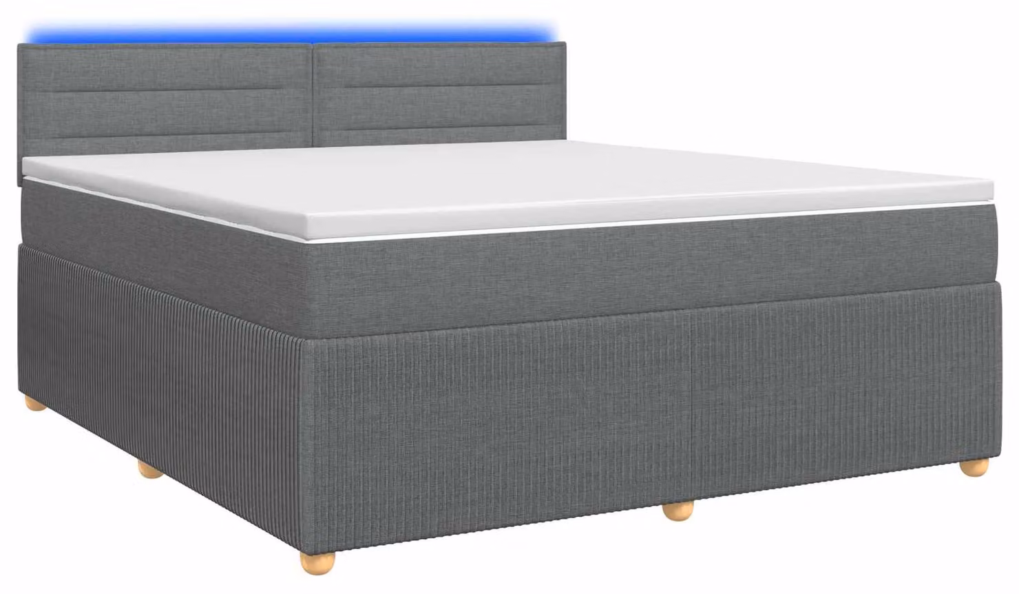 Letto a molle con materasso grigio scuro 140 x 190 cm in tessuto