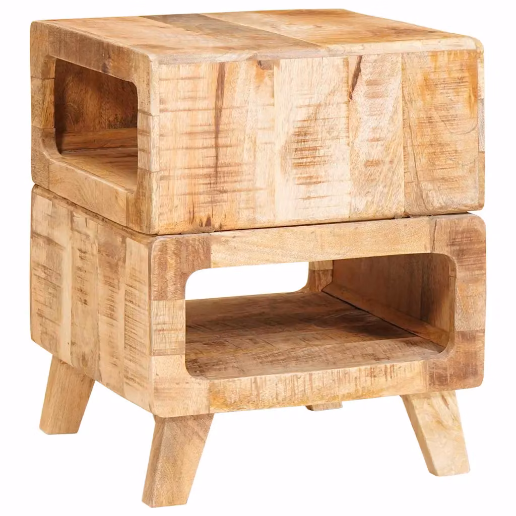 Tavolino moderno vidaXL in legno di mango massello marrone L/P/H: 40 x 40 x 49 cm