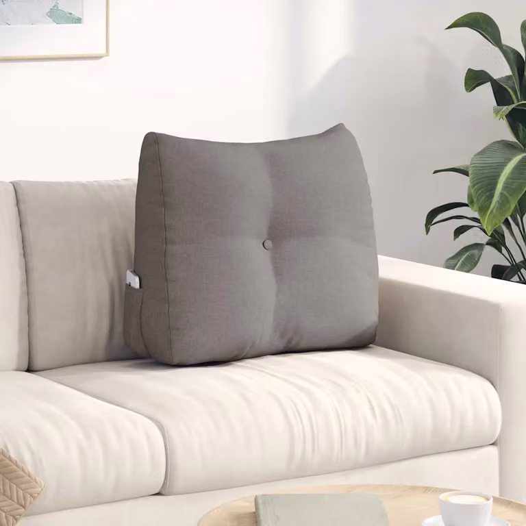 Cuscino per schiena ergonomico a cuneo vidaXL in poliestere con rivestimento rimovibile lavabile in lavatrice, disponibile in beige o grigio, L: 60 cm, P: 24 cm, H: 50 cm
