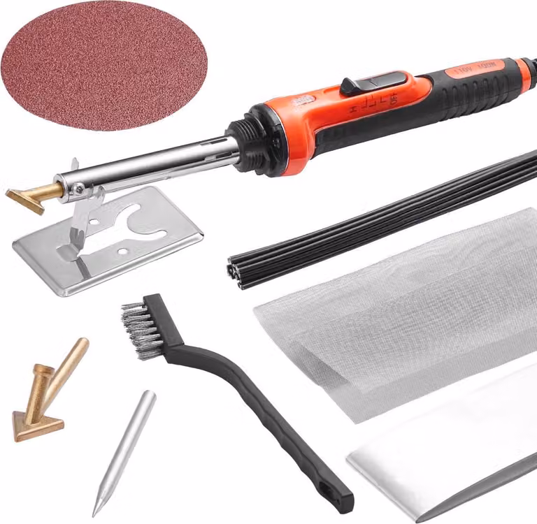 Kit saldatrice per plastica Kit saldatrice per plastica da 60 W/100 W con 3 punte e 20 bacchette