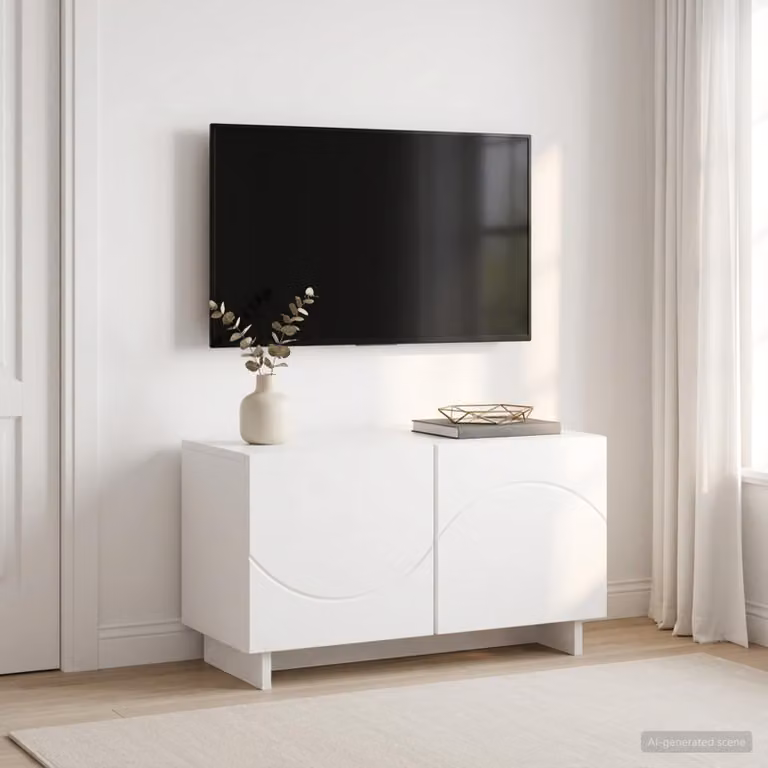 Supporto TV moderno vidaXL in legno ingegnerizzato bianco L 60 cm, P 34,5 cm, H 40 cm