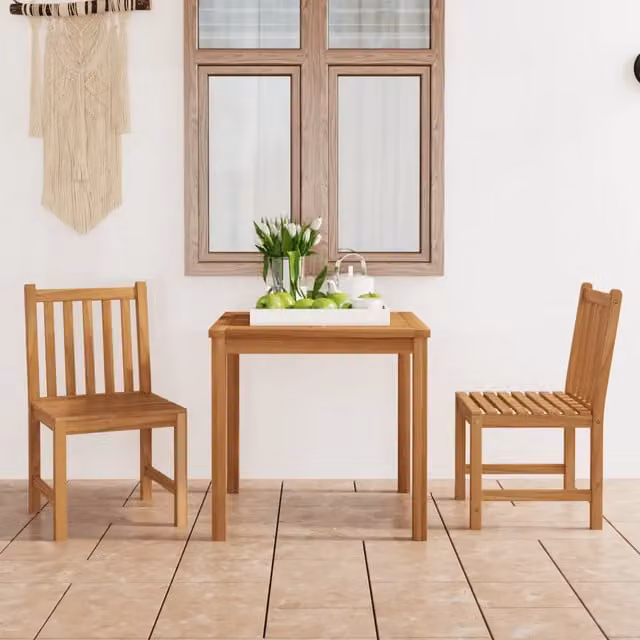 Set da pranzo da giardino 3 pz 80x80 cm Legno Massello di Teak 3059921