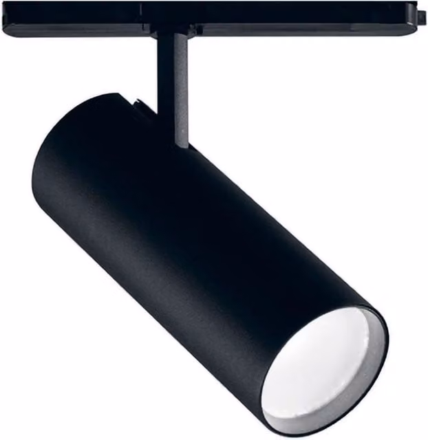 Proiettore a binario trifase Gealuce GFA982C LED 40W 3190lm 3000K 38° CRI>80 Orientabile in alluminio nero opaco