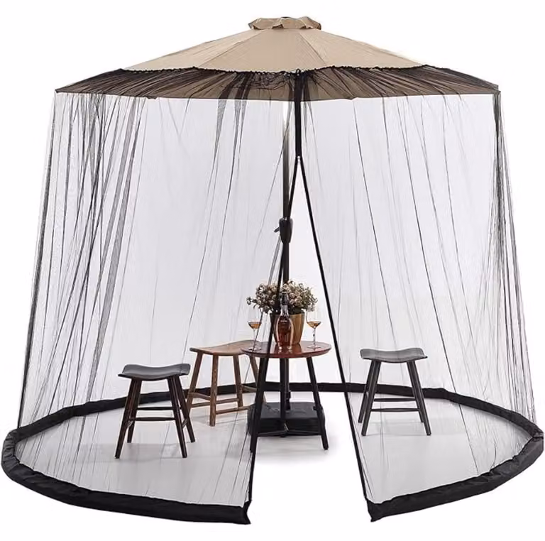 INF Zanzariera a cupola per ombrellone da giardino 335cm x 230cm poliestere