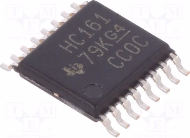 3 contatori binari a 4 bit SMD, sincroni, modello SN74HC161PW, utilizzabili come contatori o divisori di frequenza