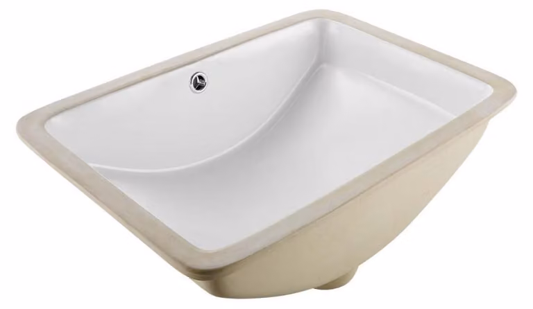 Lavello da incasso rettangolare in Vetroceramica - 530 x 375 mm - Bianco - Lavabo