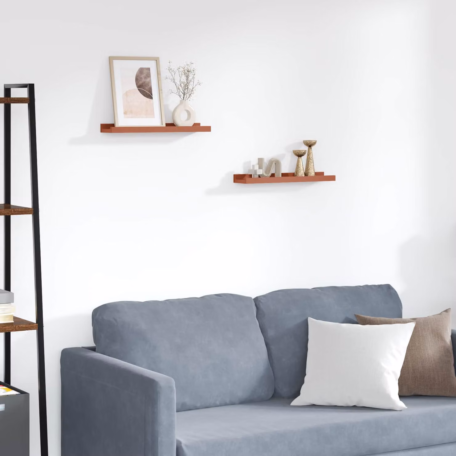 Set di 2 Scaffali da parete vidaXL in MDF, colore Rosso, L 40 cm x P 9 cm x H 3 cm