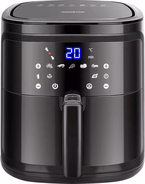 Friggitrice ad aria smart Wi-Fi Aigostar, capacità 7 l, 1900 W, colore nero