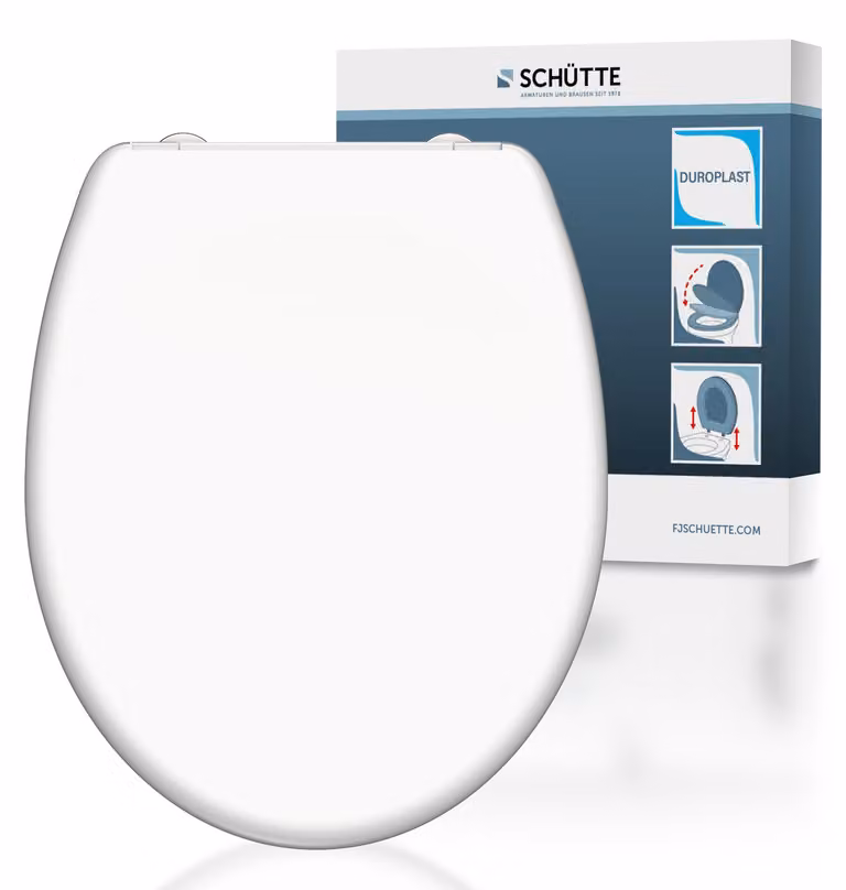 Sedile WC WHITE, sedile per WC in Duroplast con meccanismo di chiusura morbida e chiusura rapida