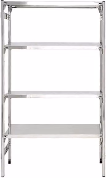 Scaffalatura in acciaio inox color argento per alimenti con piani annidabili CASTELLANI SHOP L: 100 cm, P: 40 cm, H: 200 cm