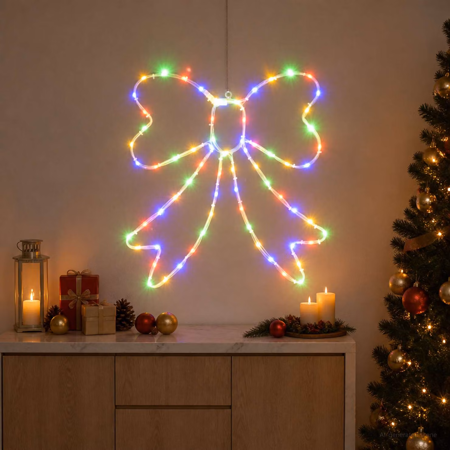 vidaXL Fiocco di Natale luminoso LED LOVIISA 70 LED Multicolore
