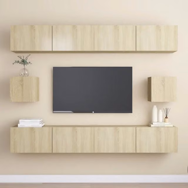 Set di Mobili Porta TV 6 pz-Set di 6 Credenza per TV Rovere Sonoma in Legno Multistrato 190688