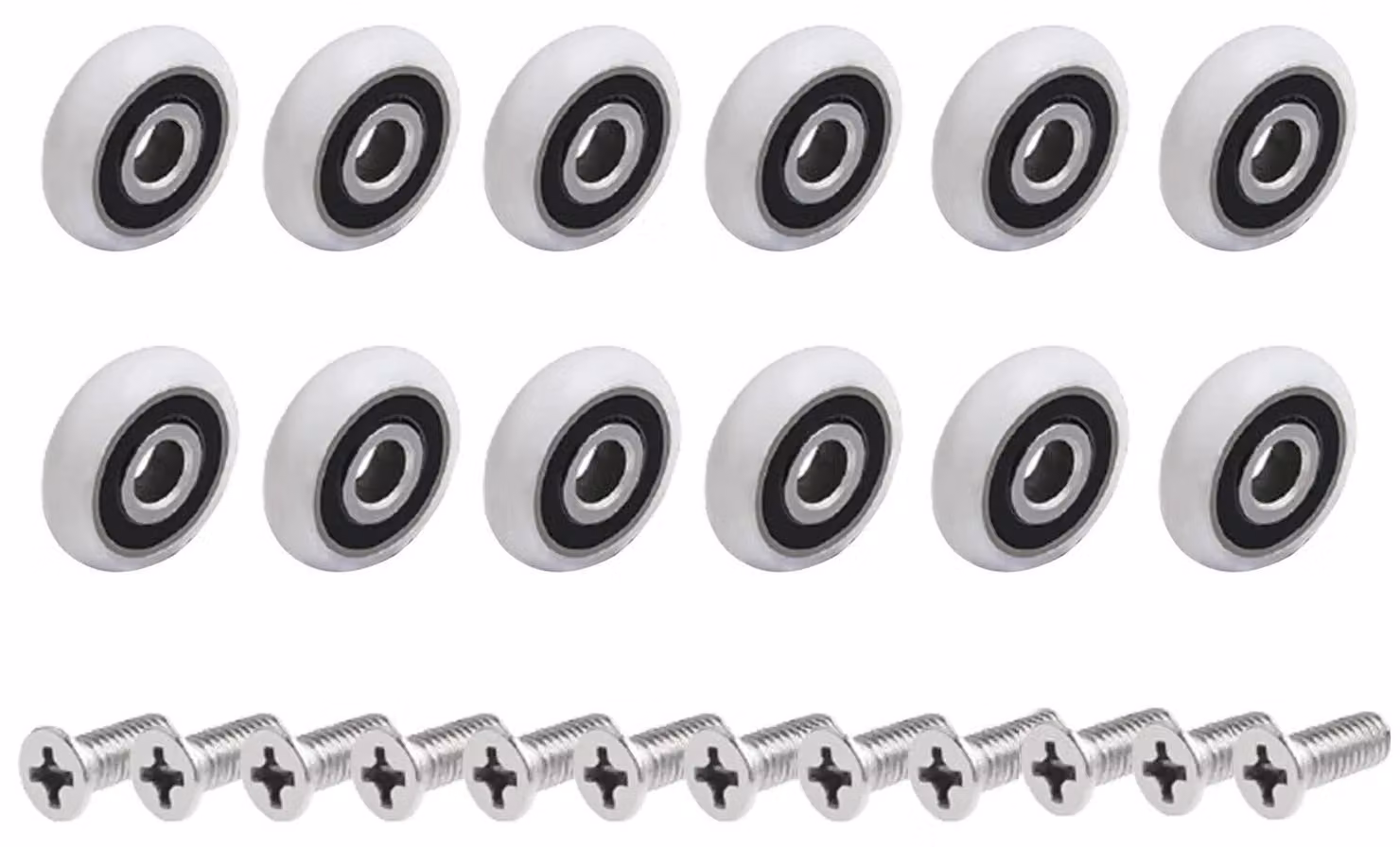 Ruote per cabina doccia, 12 pezzi, con cuscinetti a sfera, diametro 23 mm, rulli per cabina doccia