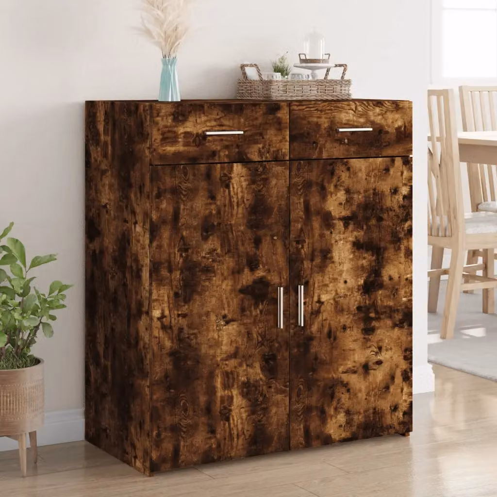Credenza vidaXL in Rovere Sonoma e Legno Multistrato, Colore Marrone, L 80 x P 42,5 x H 93 cm
