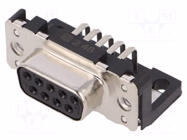 1 connettore D-Sub a montaggio passante (THT) con angolo di 90°, femmina, 9 pin: 09661526612. Connettori D-Sub