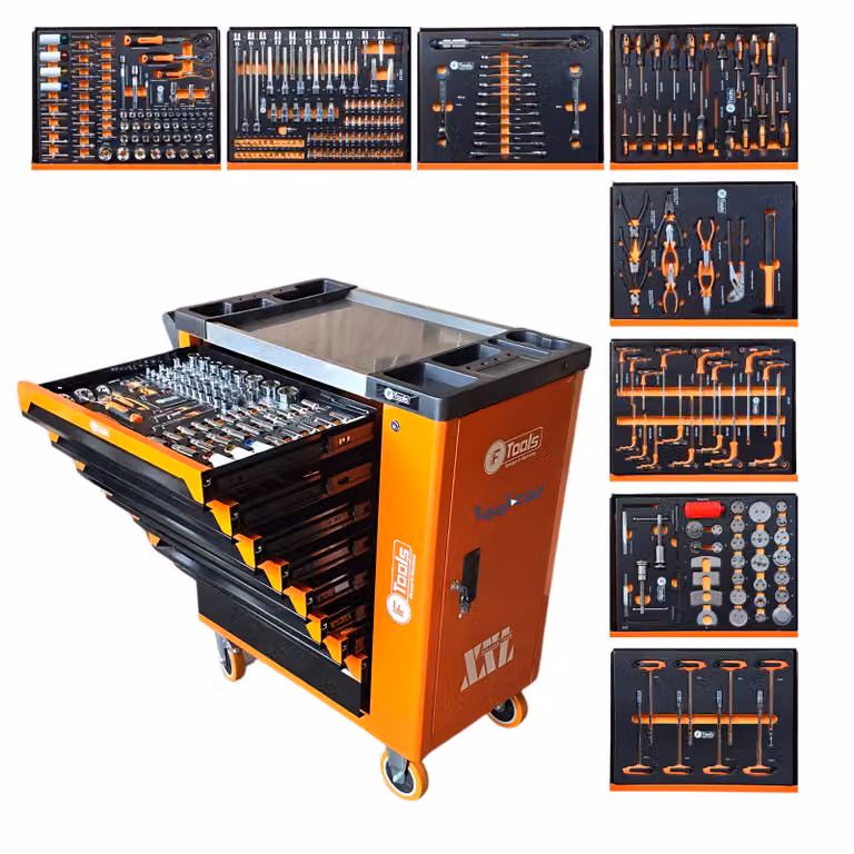 Carrello portautensili Toolcar XXL Carrello da officina pieno di utensili manuali 8/8