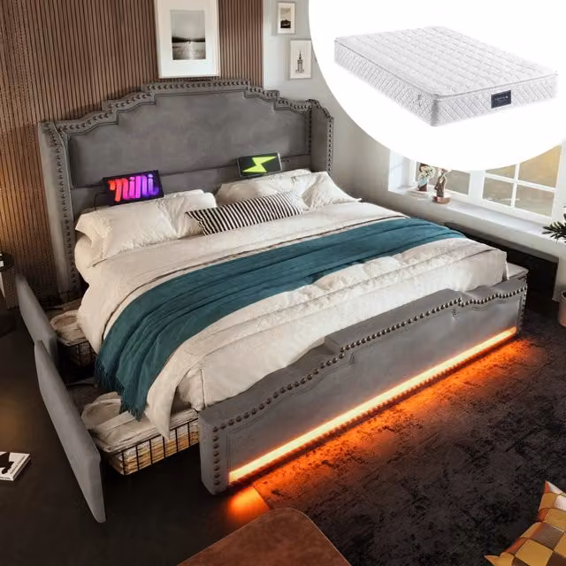 letto imbottito velluto grigio 160x200 cm