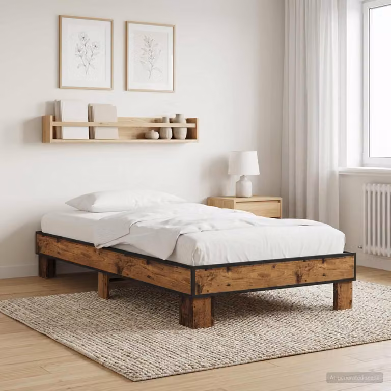 Struttura letto moderna vidaXL in legno color marrone L 80 x P 200 cm