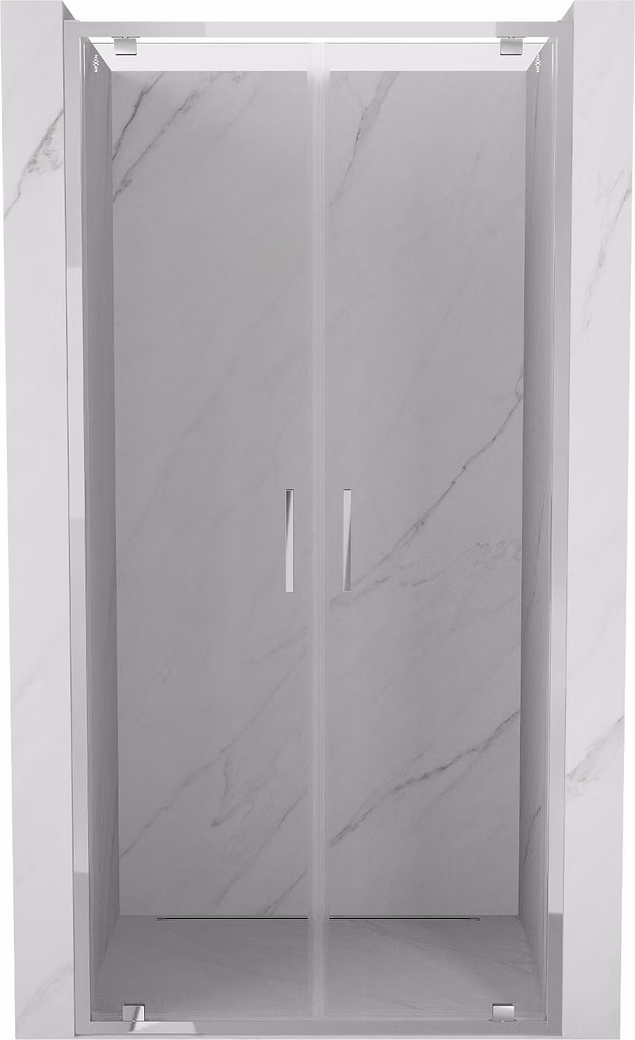 Mexen Exo porta doccia doppia battente 80 cm, trasparente, cromo - 8182-080-000-01-00