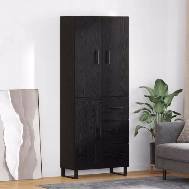 Credenza 2 pz Rovere Nero 69,5 x 34 x 180 cm 3416149
