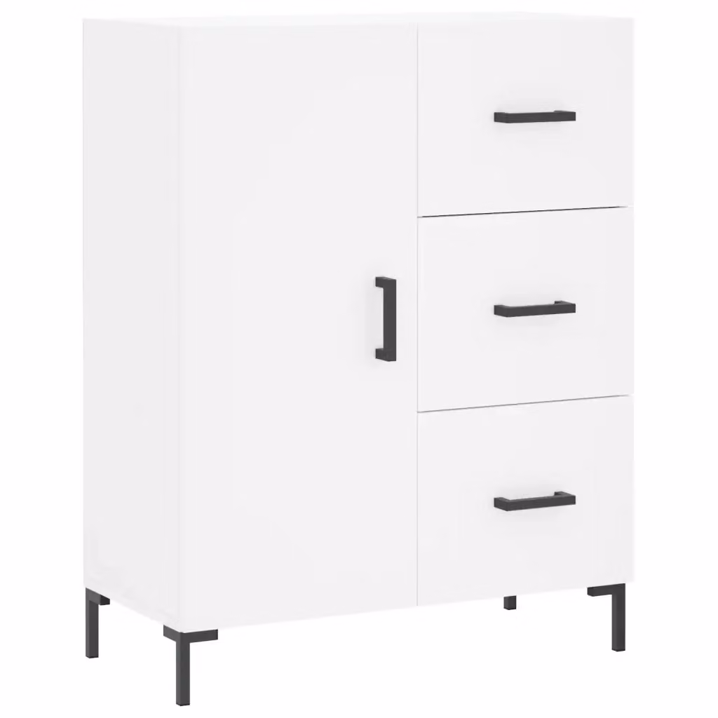 Credenza bianca a parete vidaXL in legno e metallo L: 69,5 cm, P: 34 cm, H: 90 cm – 2