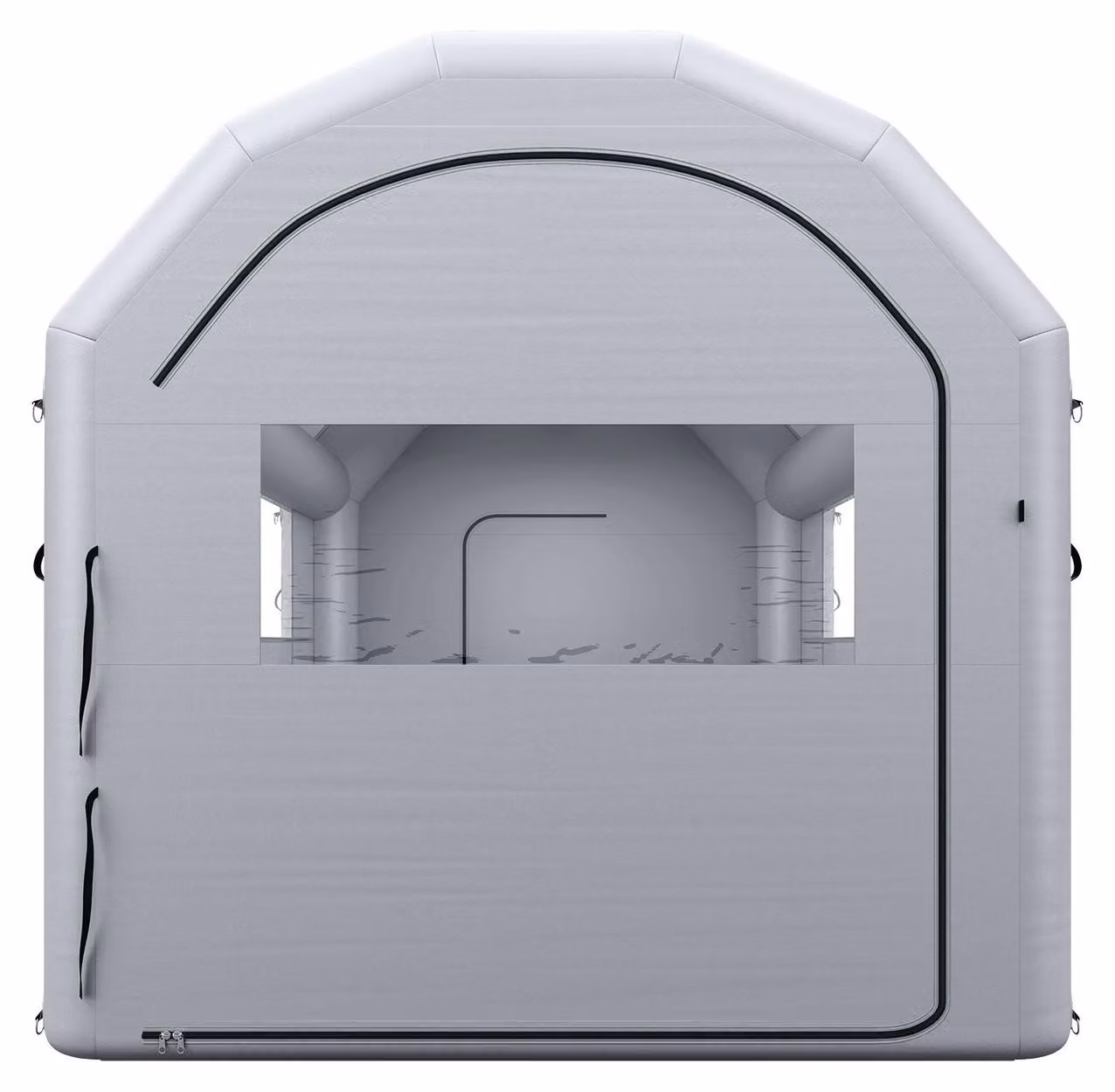 Cabina di verniciatura gonfiabile, dimensioni 4 x 3 x 2,75 m, cabina di verniciatura portatile con potente ventilatore da 750W e grande filtro in cotone, tenda gonfiabile a forma di arco per verniciatura di biciclette, motociclette e mobili, colore grigio
