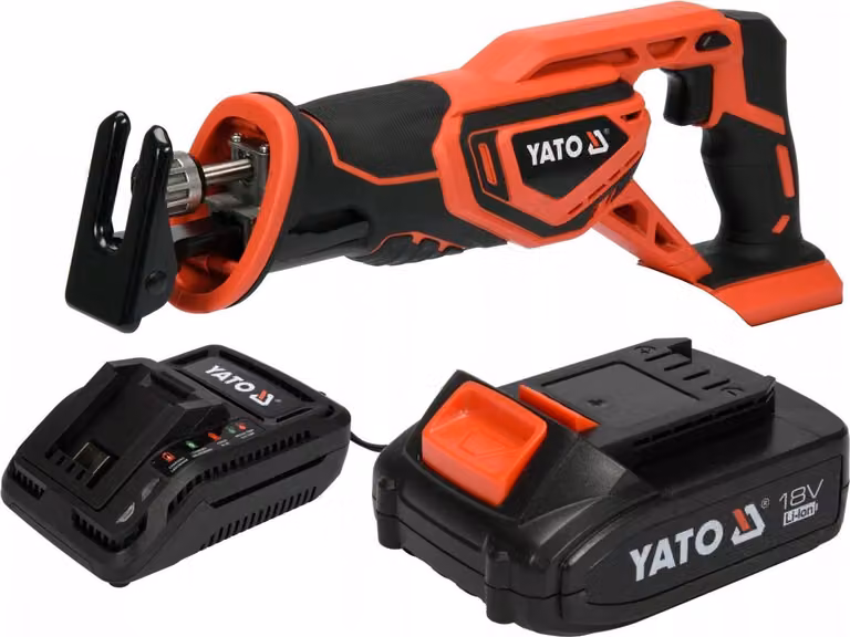 Seghetto alternativo a batteria da 18 V con batteria da 2 Ah e caricabatterie rapido