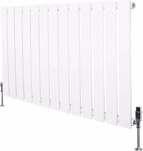Radiatore Orizzontale in Acciaio Monster Group BV Bianco L: 60 cm, H: 91 cm con Valvole Termostatiche e Staffa a Parete – 1