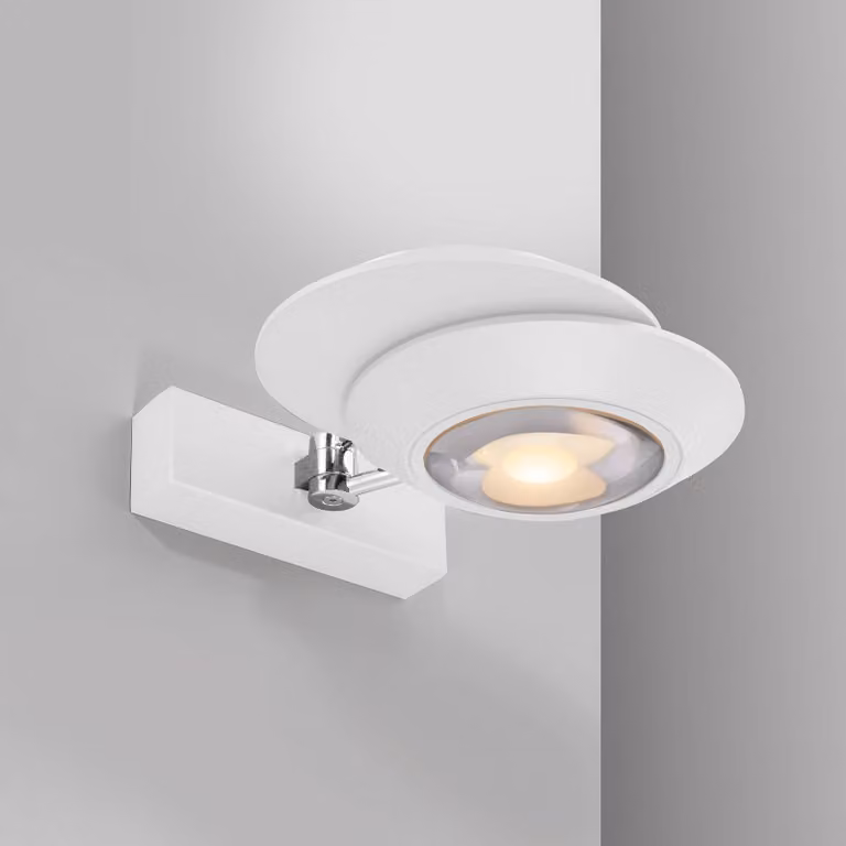 PURE Applique da parete a LED Oculis, dimmerabile, Bianco / Opale, Soggiorno / Sala da pranzo, Moderno, Applique a LED