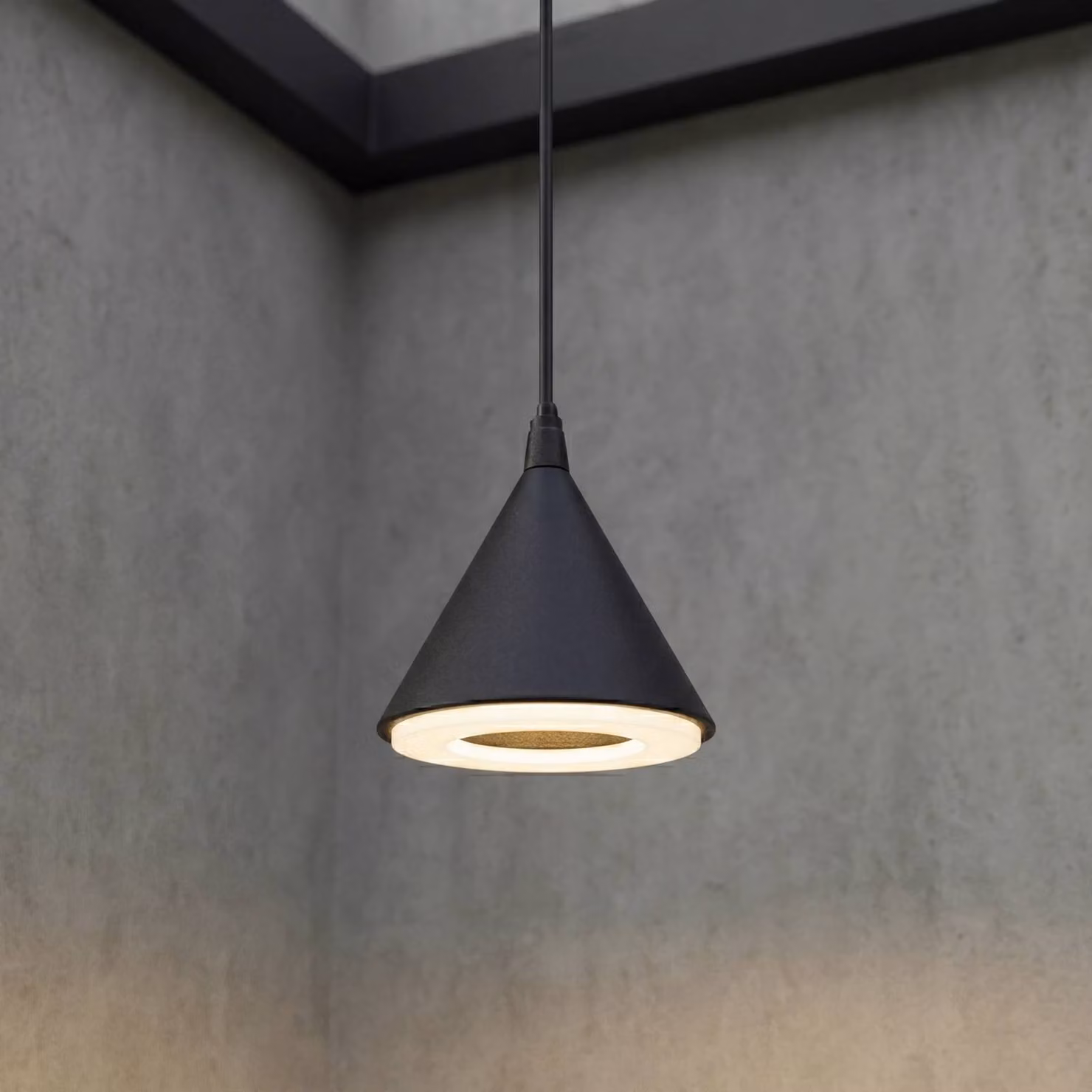 Lampada a sospensione da esterno LED Lindby Soran, Ø 15 cm, nera, IP44 Soran, Nero, Metallo, Moderno