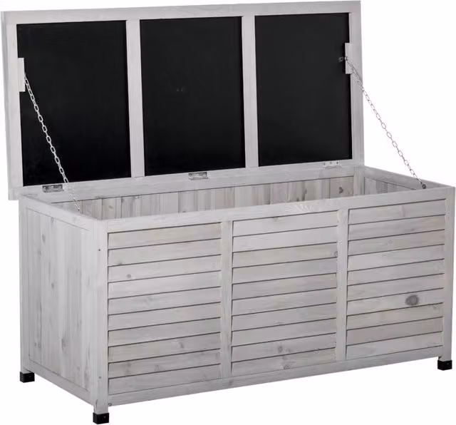 Cassa in Legno per Esterno 284L ¨C zephmum ¨C Grigio 127x56x60 cm