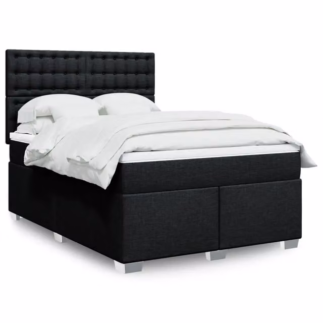 Giroletto a Molle con Materasso Nero 140x190 cm in Tessuto 3292799