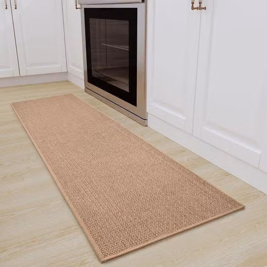 Tappeto da cucina antiscivolo e assorbente con finitura in sisal beige, L: 180 cm, P: 50 cm